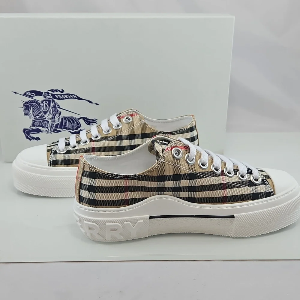 NEW! Burberry Jack Vintage Check Platform Low Top Sneakers Size 5.5 - Picture 5 of 16